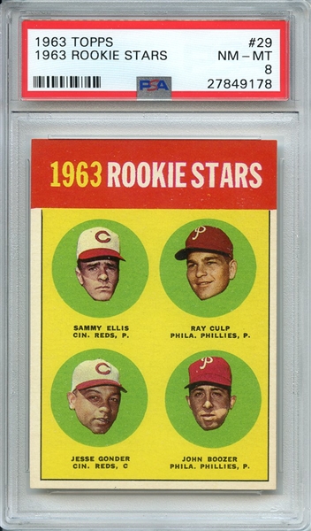 1963 TOPPS 29 1963 ROOKIE STARS PSA NM-MT 8