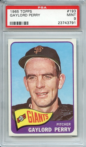 1965 TOPPS 193 GAYLORD PERRY PSA MINT 9