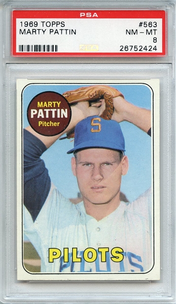 1969 TOPPS 563 MARTY PATTIN PSA NM-MT 8