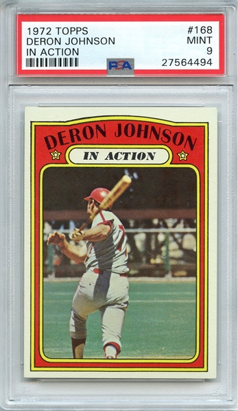 1972 TOPPS 168 DERON JOHNSON IN ACTION PSA MINT 9