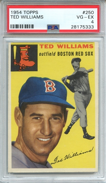 1954 TOPPS 250 TED WILLIAMS PSA VG-EX 4
