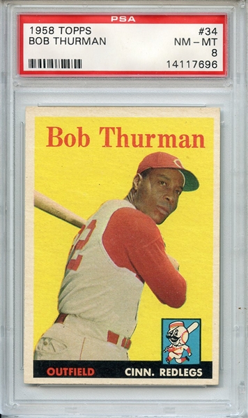 1958 TOPPS 34 BOB THURMAN PSA NM-MT 8