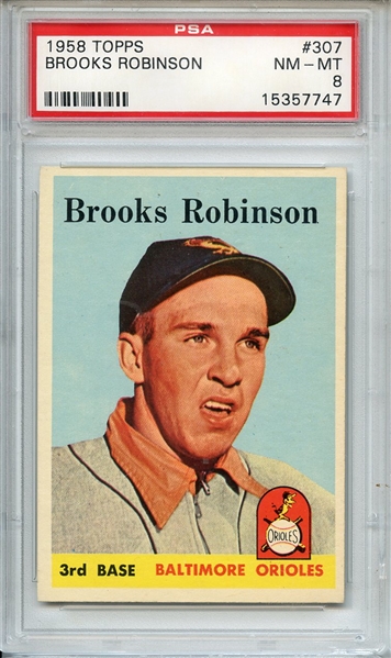 1958 TOPPS 307 BROOKS ROBINSON PSA NM-MT 8