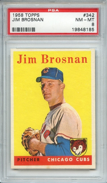 1958 TOPPS 342 JIM BROSNAN PSA NM-MT 8