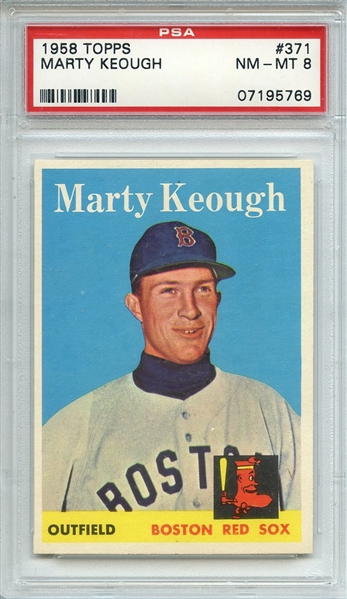 1958 TOPPS 371 MARTY KEOUGH PSA NM-MT 8