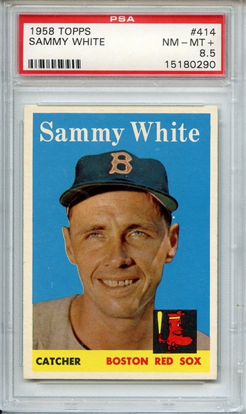 1958 TOPPS 414 SAMMY WHITE PSA NM-MT+ 8.5