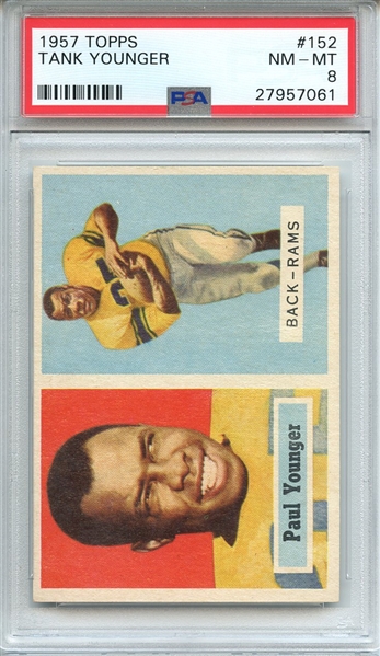 1957 TOPPS 152 TANK YOUNGER PSA NM-MT 8