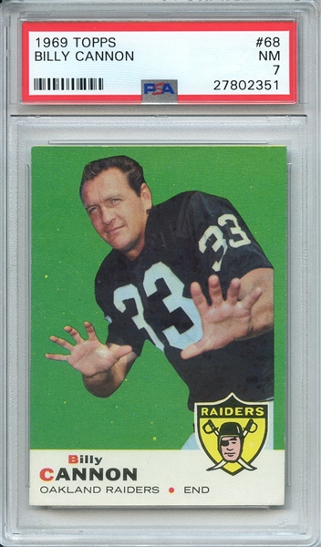 1969 TOPPS 68 BILLY CANNON PSA NM 7
