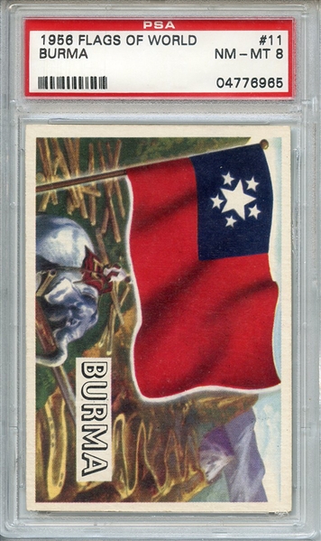 1956 FLAGS OF WORLD 11 BURMA PSA NM-MT 8