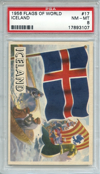 1956 FLAGS OF WORLD 17 ICELAND PSA NM-MT 8