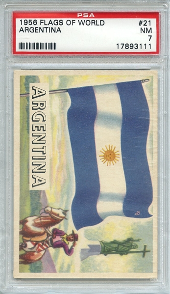 1956 FLAGS OF WORLD 21 ARGENTINA PSA NM 7