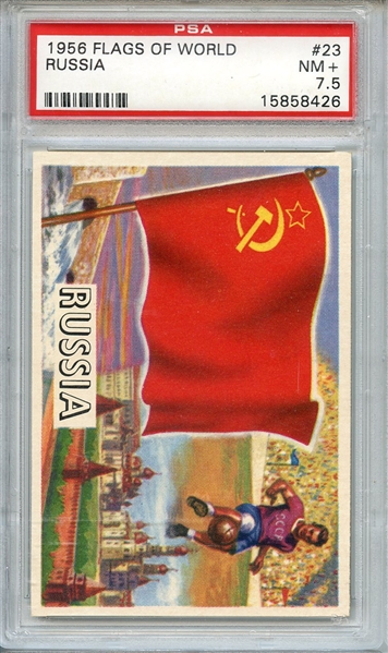 1956 FLAGS OF WORLD 23 RUSSIA PSA NM+ 7.5