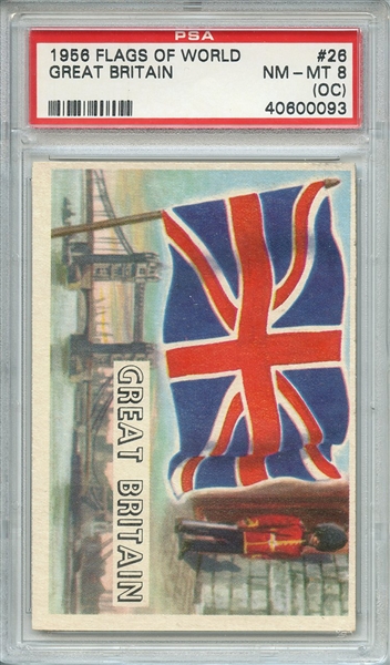 1956 FLAGS OF WORLD 26 GREAT BRITAIN PSA NM-MT 8 (OC)