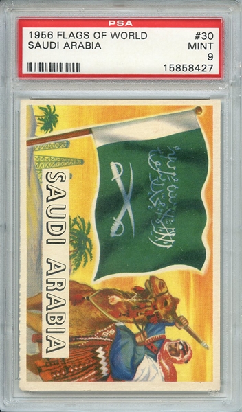 1956 FLAGS OF WORLD 30 SAUDI ARABIA PSA MINT 9