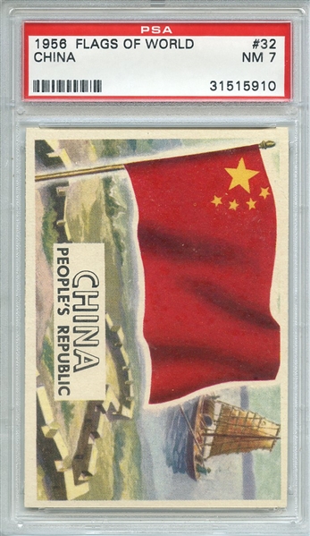 1956 FLAGS OF WORLD 32 CHINA PSA NM 7