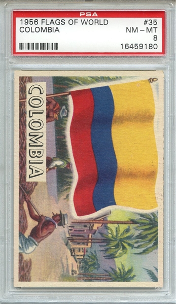 1956 FLAGS OF WORLD 35 COLOMBIA PSA NM-MT 8