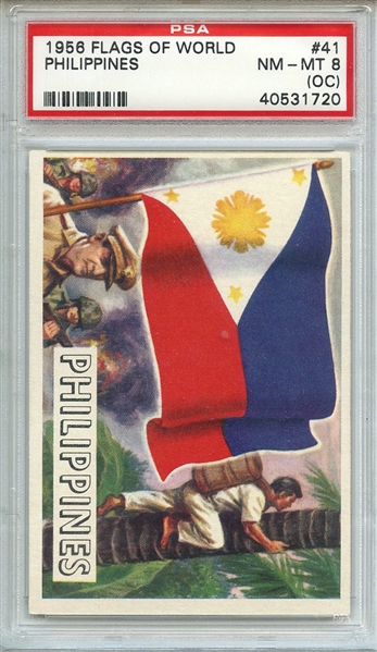1956 FLAGS OF WORLD 41 PHILIPPINES PSA NM-MT 8 (OC)