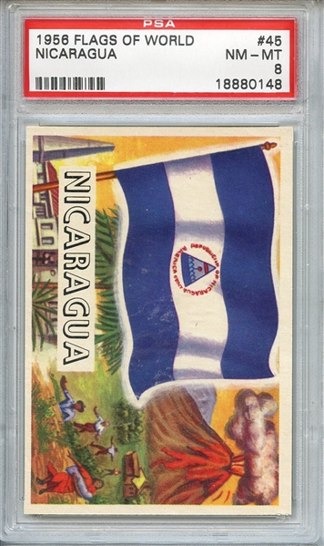 1956 FLAGS OF WORLD 45 NICARAGUA PSA NM-MT 8