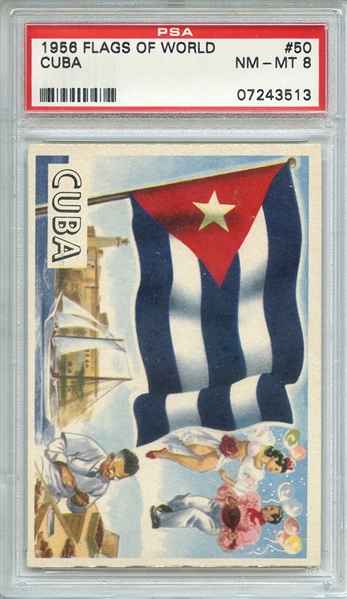 1956 FLAGS OF WORLD 50 CUBA PSA NM-MT 8