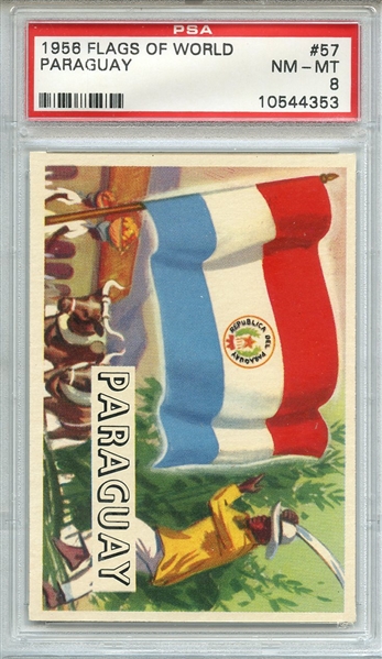 1956 FLAGS OF WORLD 57 PARAGUAY PSA NM-MT 8