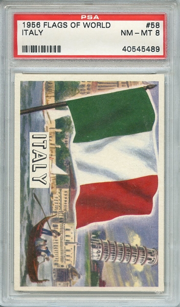 1956 FLAGS OF WORLD 58 ITALY PSA NM-MT 8