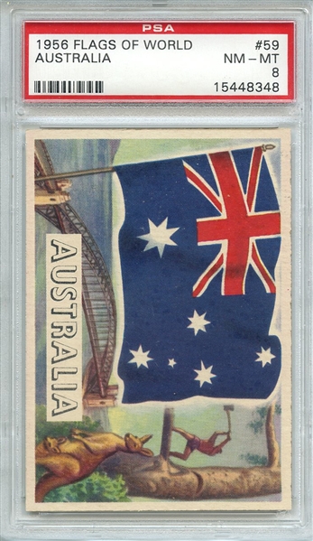 1956 FLAGS OF WORLD 59 AUSTRALIA PSA NM-MT 8