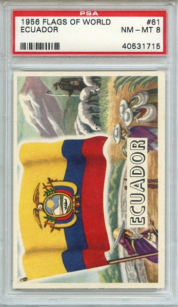 1956 FLAGS OF WORLD 61 ECUADOR PSA NM-MT 8
