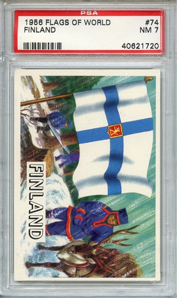 1956 FLAGS OF WORLD 74 FINLAND PSA NM 7