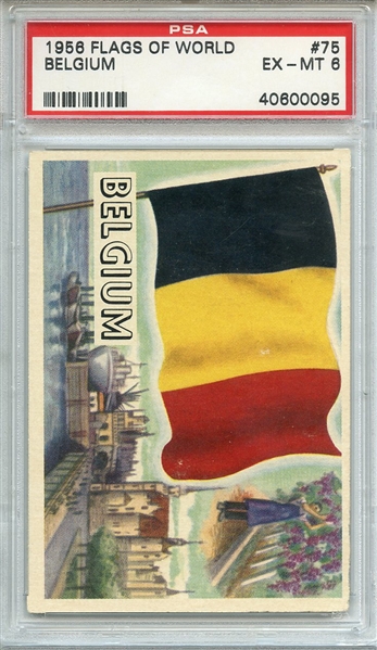 1956 FLAGS OF WORLD 75 BELGIUM PSA EX-MT 6