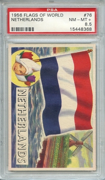 1956 FLAGS OF WORLD 76 NETHERLANDS PSA NM-MT+ 8.5