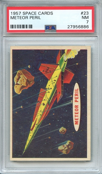 1957 SPACE CARDS 23 METEOR PERIL PSA NM 7