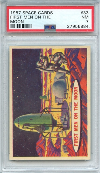 1957 SPACE CARDS 33 FIRST MEN ON THE MOON PSA NM 7