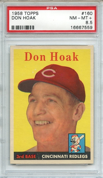 1958 TOPPS 160 DON HOAK PSA NM-MT+ 8.5