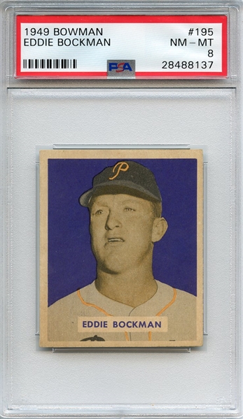 1949 BOWMAN 195 EDDIE BOCKMAN PSA NM-MT 8