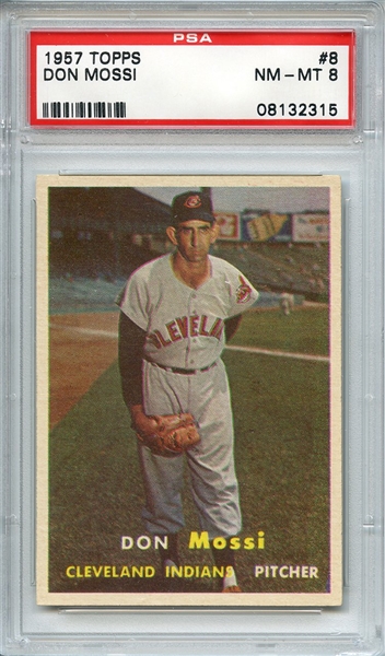 1957 TOPPS 8 DON MOSSI PSA NM-MT 8