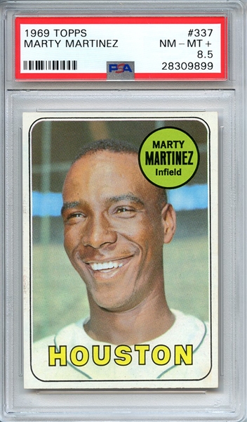 1969 TOPPS 337 MARTY MARTINEZ PSA NM-MT+ 8.5