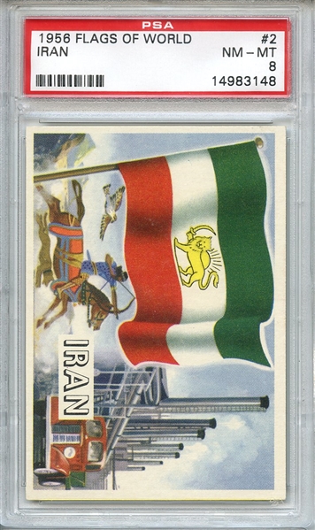 1956 FLAGS OF WORLD 2 IRAN PSA NM-MT 8