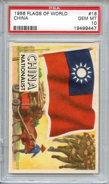 1956 FLAGS OF WORLD 18 CHINA PSA GEM MT 10