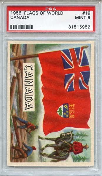 1956 FLAGS OF WORLD 19 CANADA PSA MINT 9