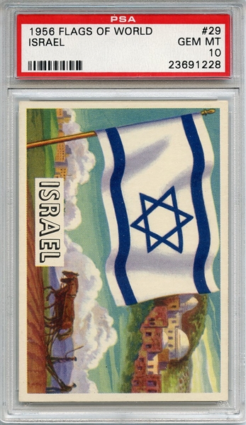 1956 FLAGS OF WORLD 29 ISRAEL PSA GEM MT 10