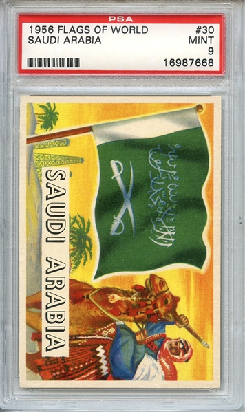 1956 FLAGS OF WORLD 30 SAUDI ARABIA PSA MINT 9