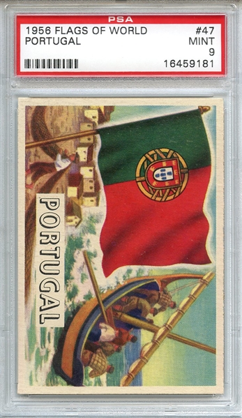 1956 FLAGS OF WORLD 47 PORTUGAL PSA MINT 9