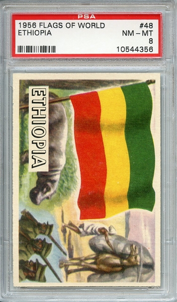 1956 FLAGS OF WORLD 48 ETHIOPIA PSA NM-MT 8