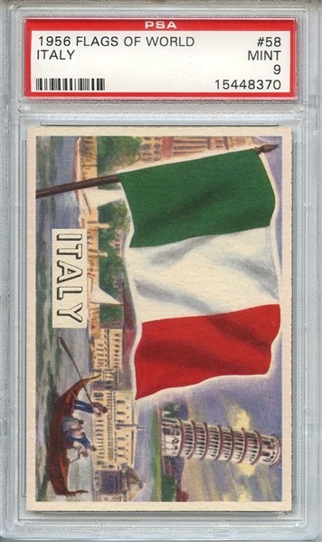 1956 FLAGS OF WORLD 58 ITALY PSA MINT 9