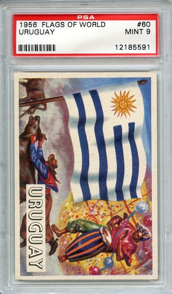 1956 FLAGS OF WORLD 60 URUGUAY PSA MINT 9