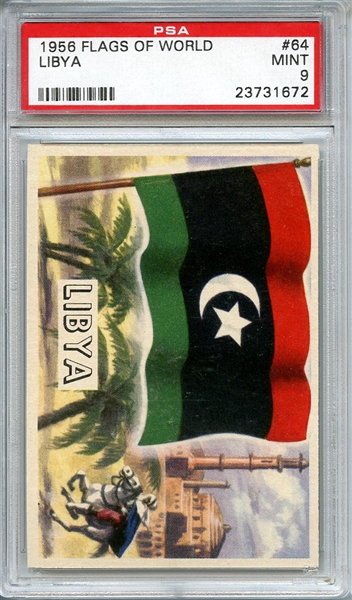 1956 FLAGS OF WORLD 64 LIBYA PSA MINT 9