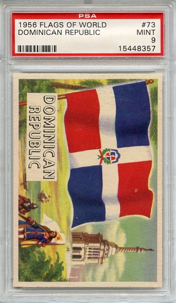 1956 FLAGS OF WORLD 73 DOMINICAN REPUBLIC PSA MINT 9