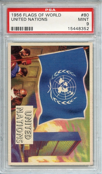 1956 FLAGS OF WORLD 80 UNITED NATIONS PSA MINT 9