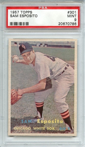 1957 TOPPS 301 SAM ESPOSITO PSA MINT 9