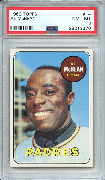 1969 TOPPS 14 AL McBEAN PSA NM-MT 8